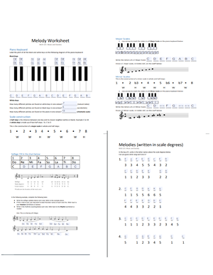 Harmony Worksheet MUS 121 Music and Society - Name