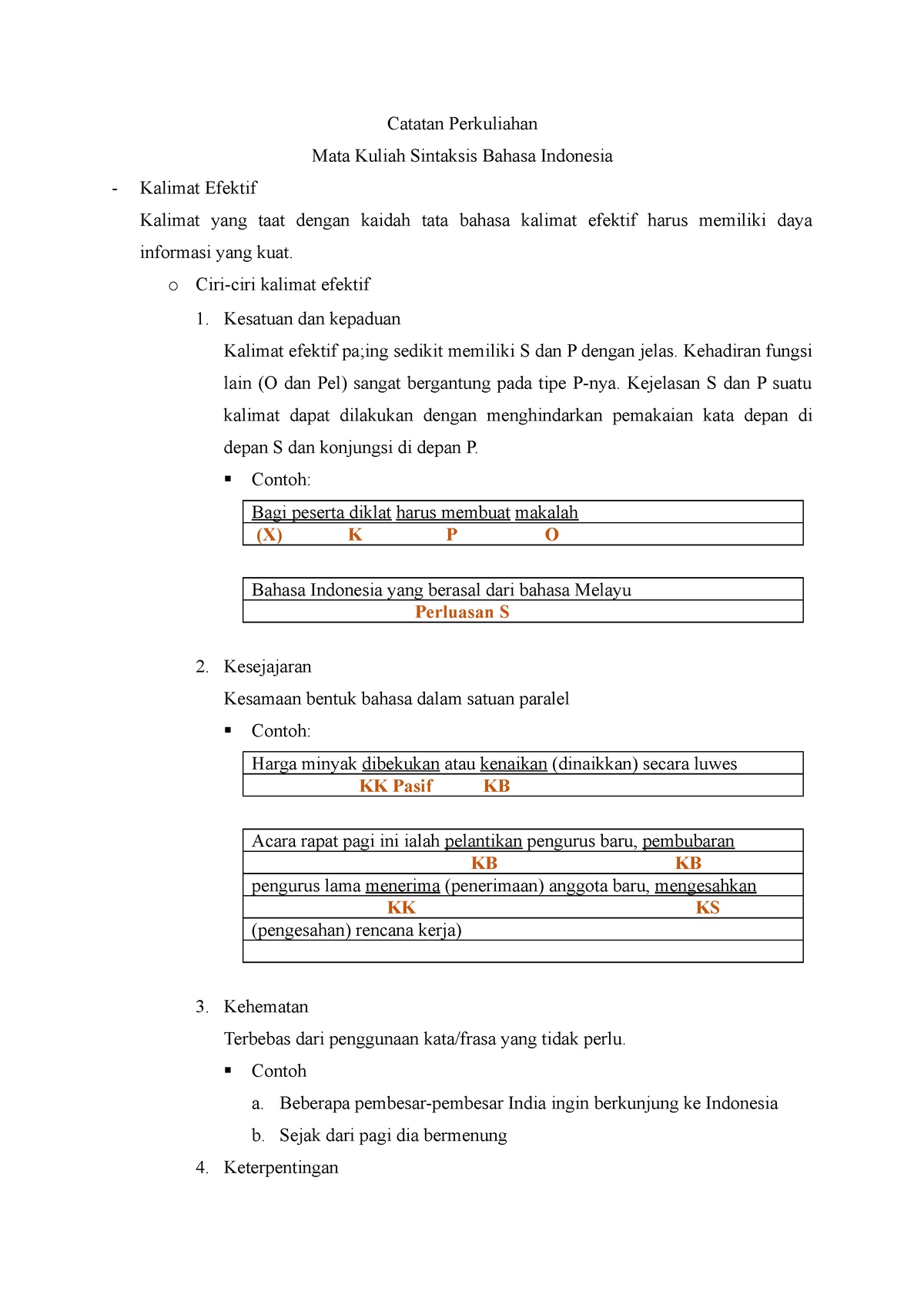 Lecture Notes - Mata Kuliah Sintaksis Bahasa Indonesia - Catatan ...