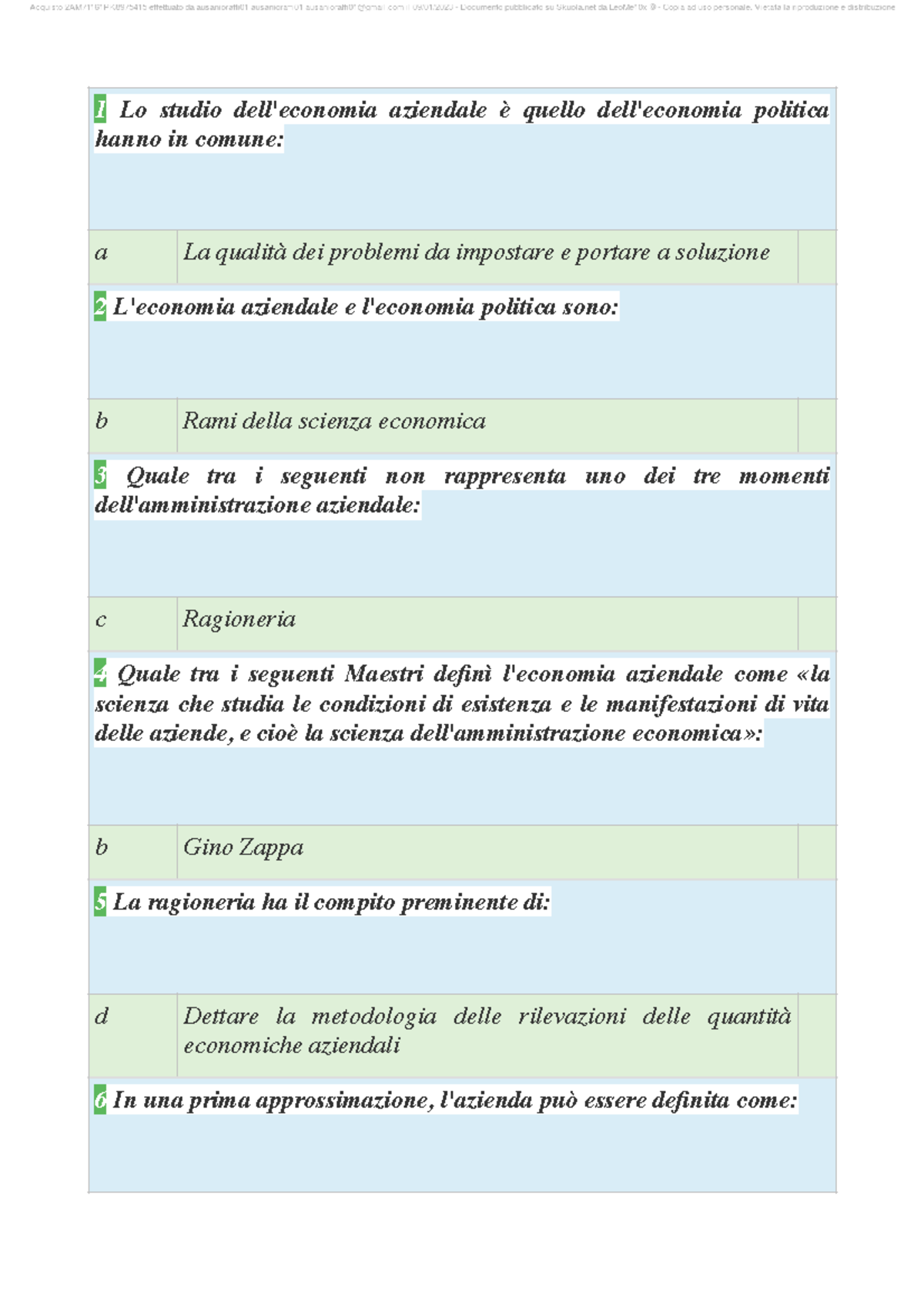 Tutte le 550 domande e risposte esame di metodologie e determinazioni ...