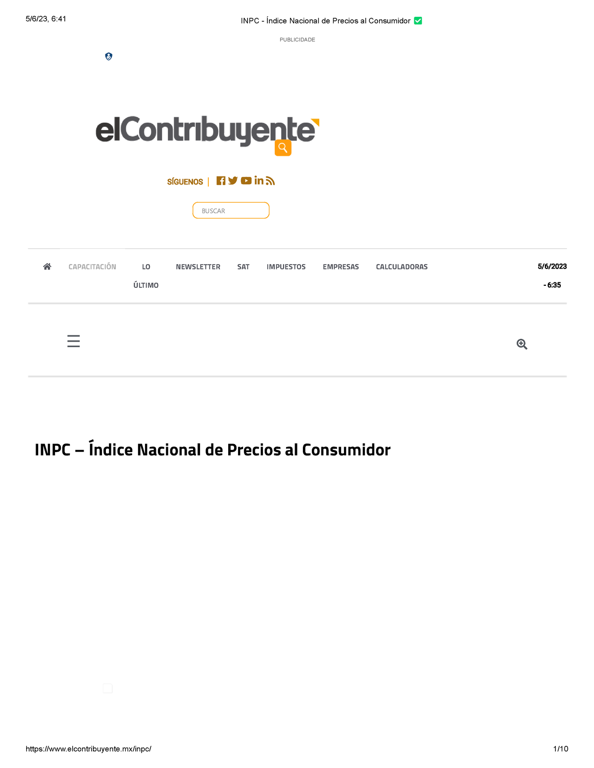 INPC - Índice Nacional De Precios Al Consumidor - PUBLICIDADE SÍGUENOS ...