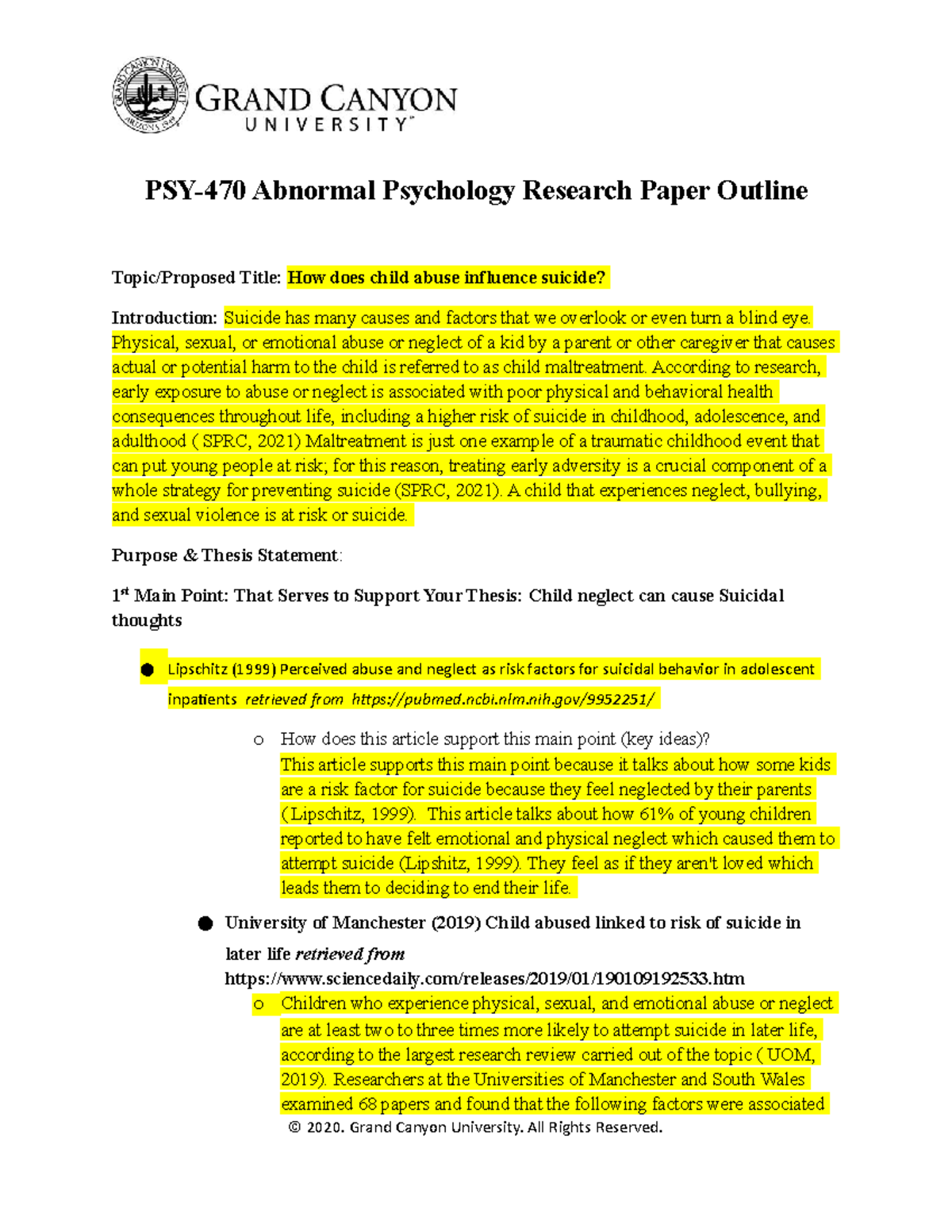 psy 470 case study paper