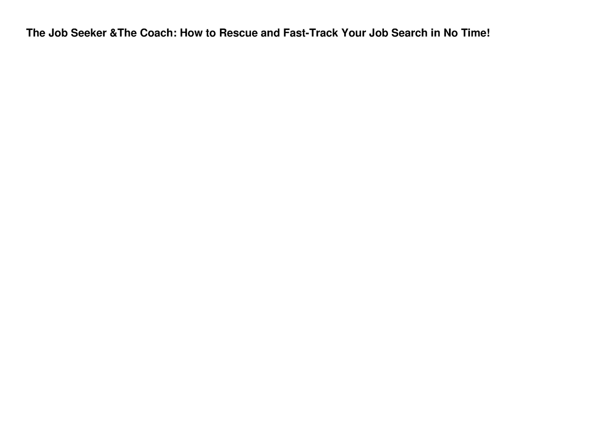 read-pdf-the-job-seeker-the-coach-how-to-rescue-and-fast-track-your