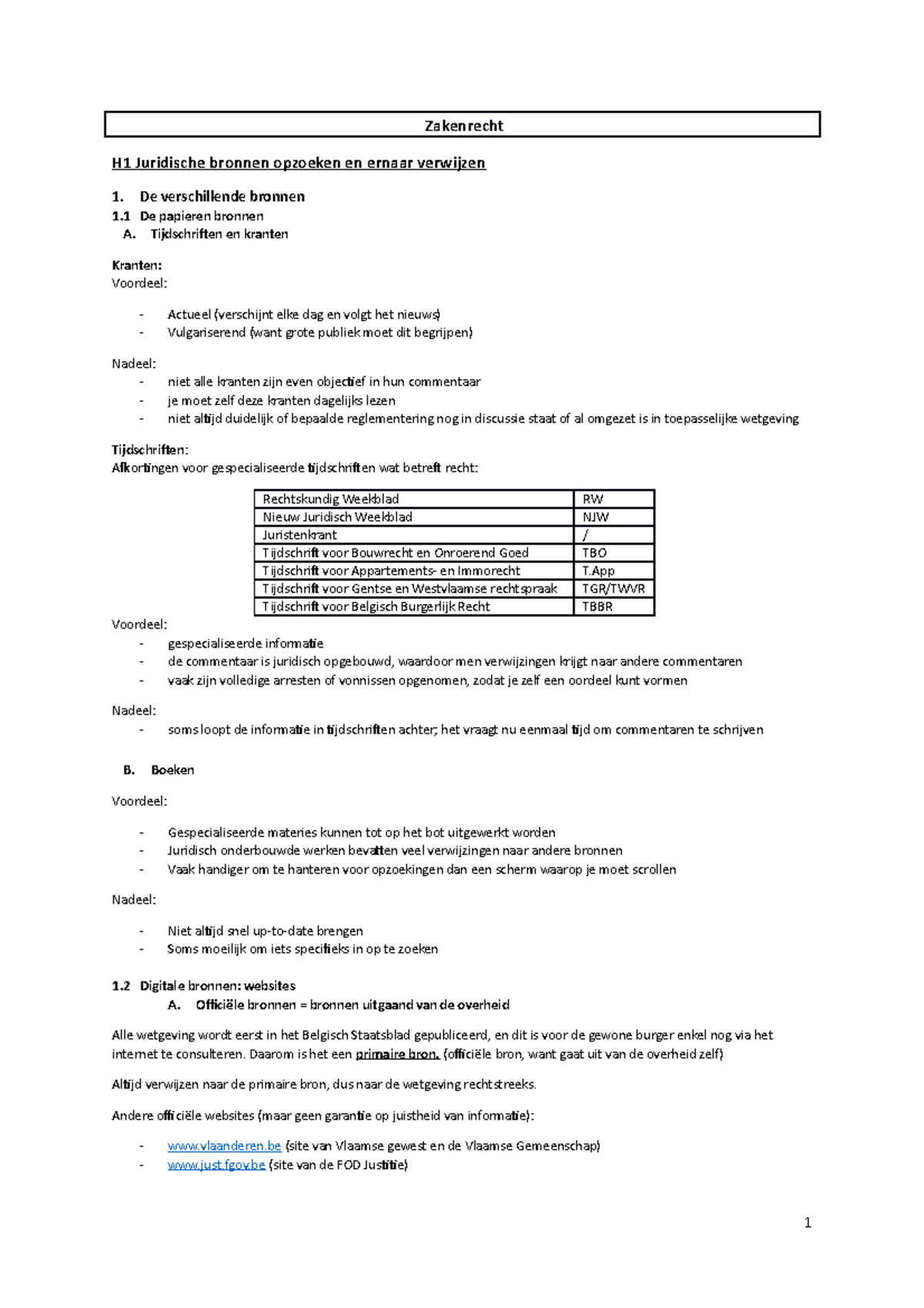 Uitgebreide Samenvatting Zakenrecht Met Uitleg Van De Les - Zakenrecht ...