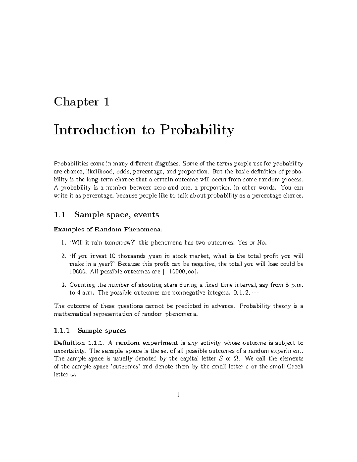 Introduction To Probability - Chapter 1 Introduction To Probability ...