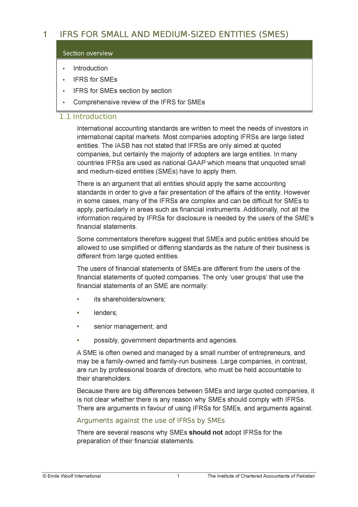 IFRS FOR Small And Medium - 1 IFRS FOR SMALL AND MEDIUM-SIZED ENTITIES ...