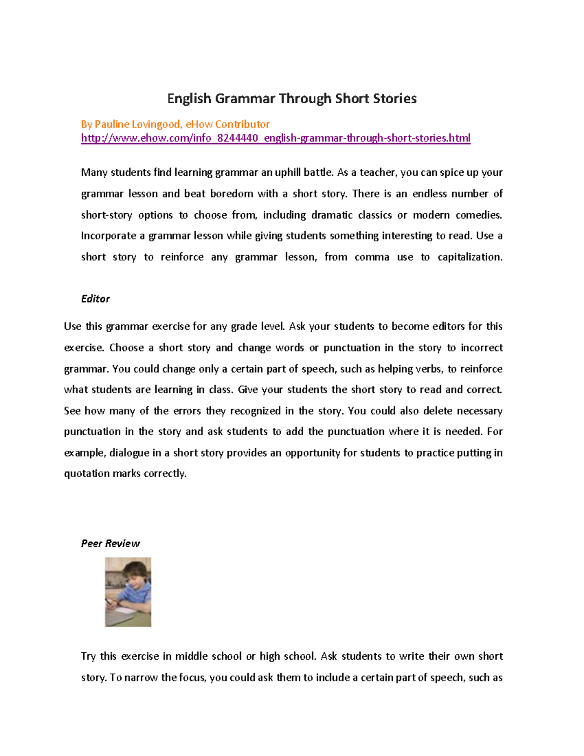 English Grammar Through Short Stories 