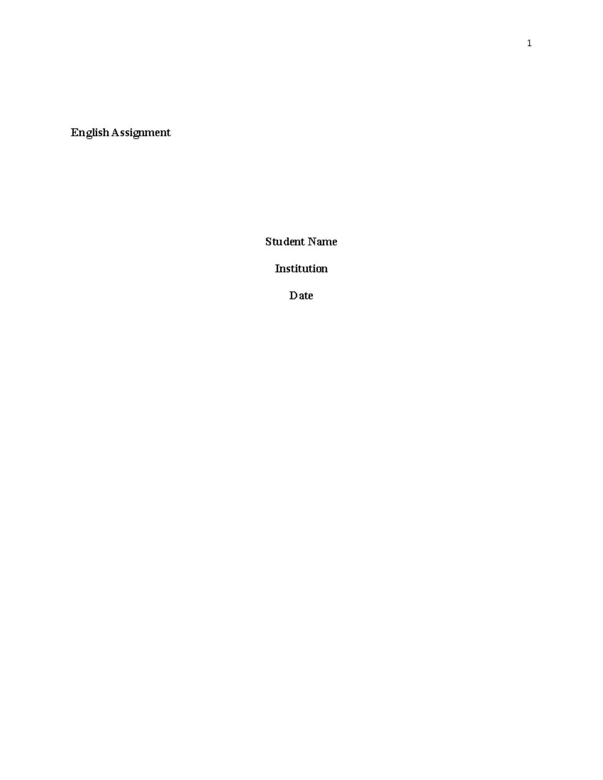 Question Answer Final - English Assignment Student Name Institution ...