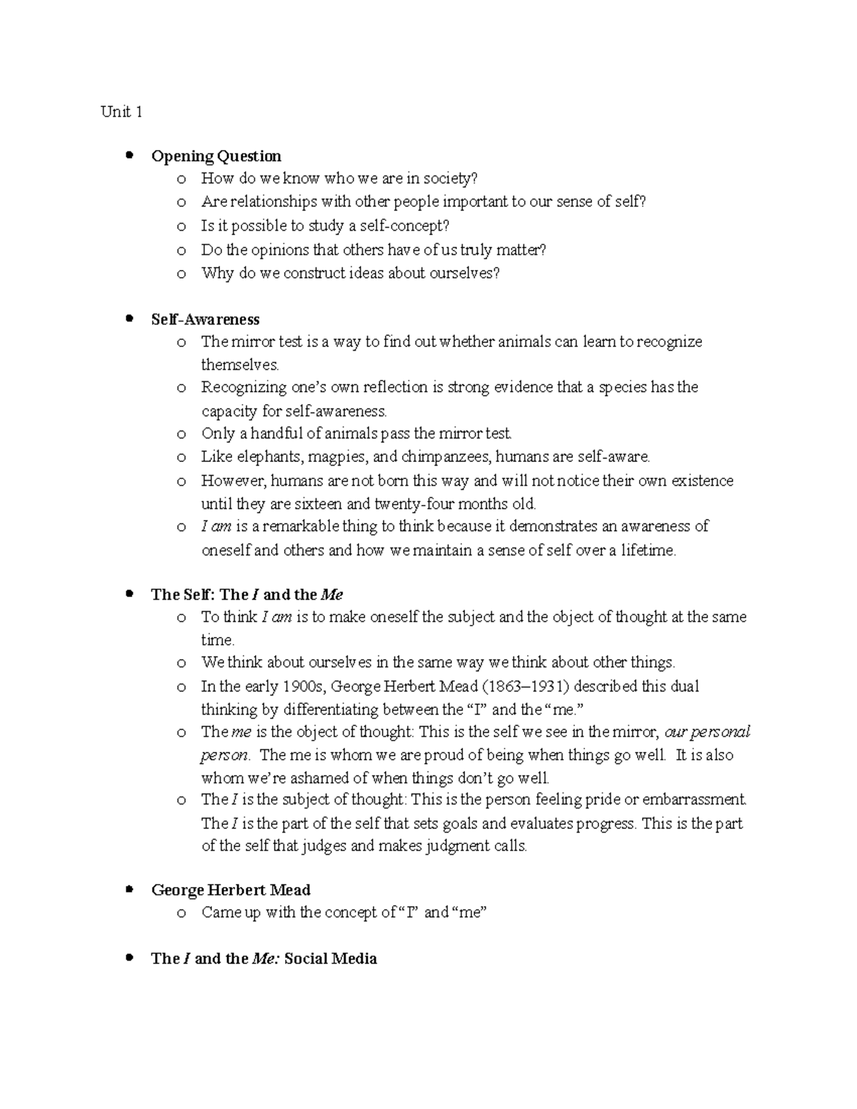 Unit 1 - Terms and Definitions - Unit 1 Opening Question o How do we ...