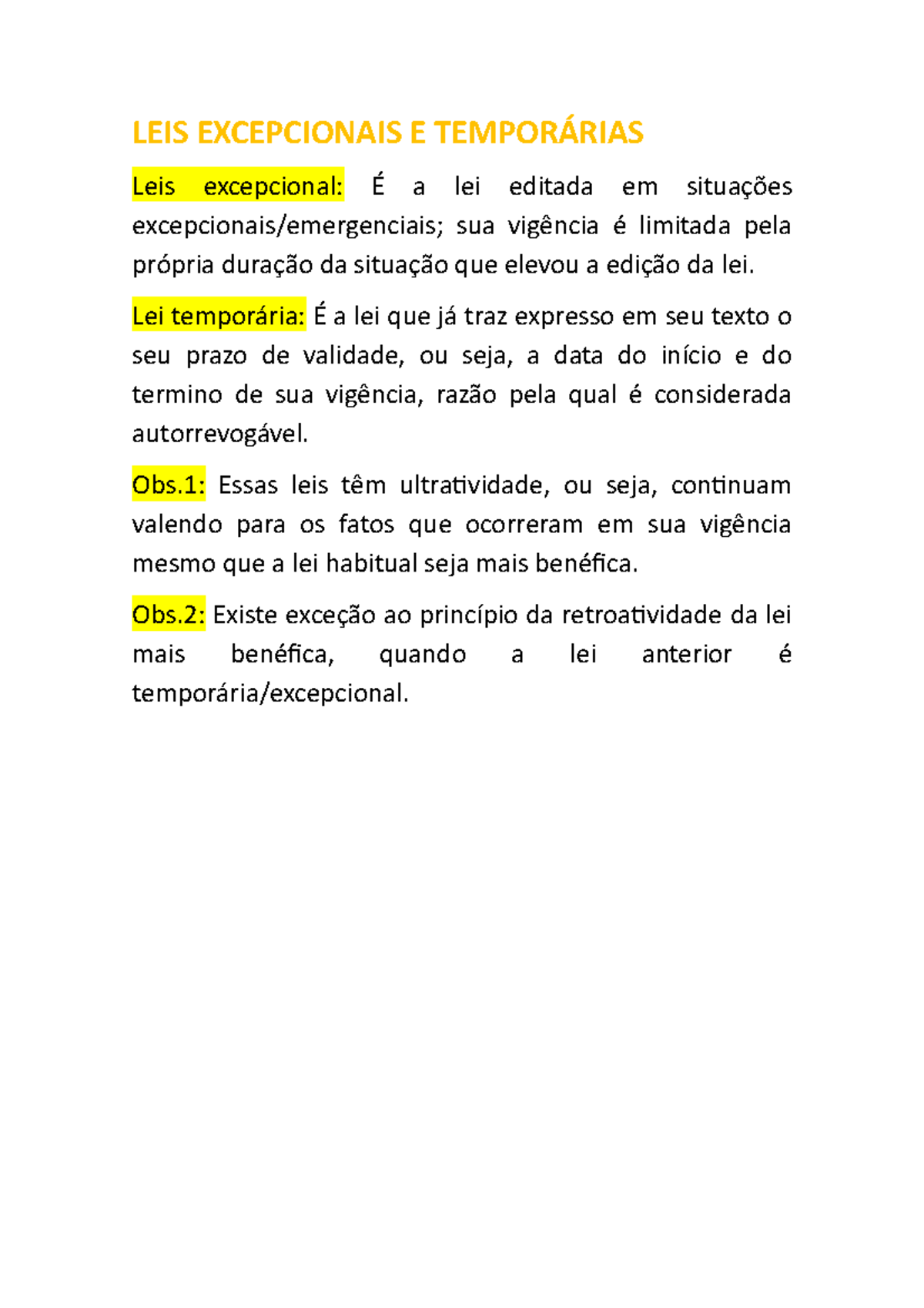 LEIS Excepcionais E Temporárias - LEIS EXCEPCIONAIS E TEMPORÁRIAS Leis ...