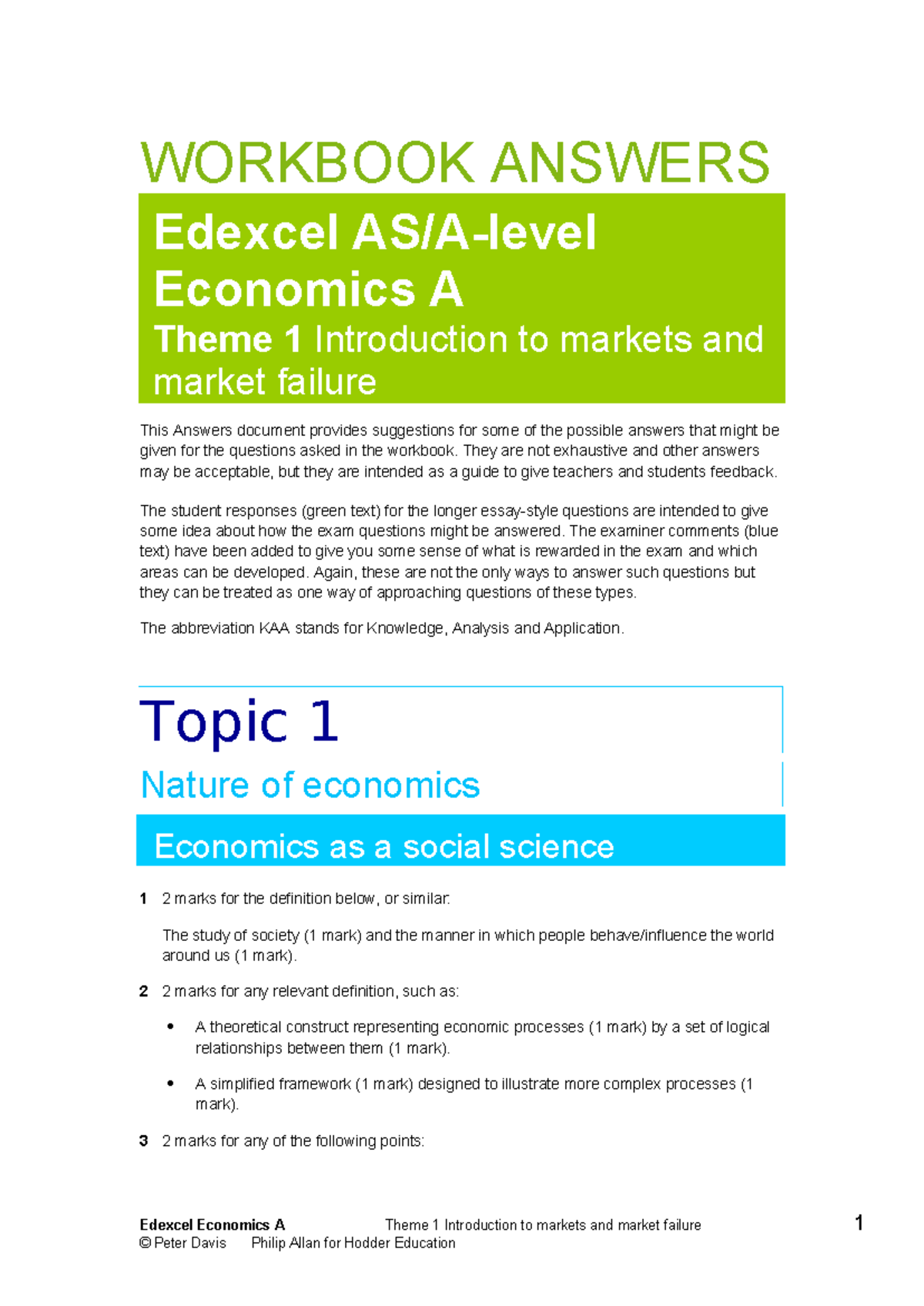 Economics Edexcel-Theme 1-Workbook-Answers - WORKBOOK ANSWERS Edexcel ...