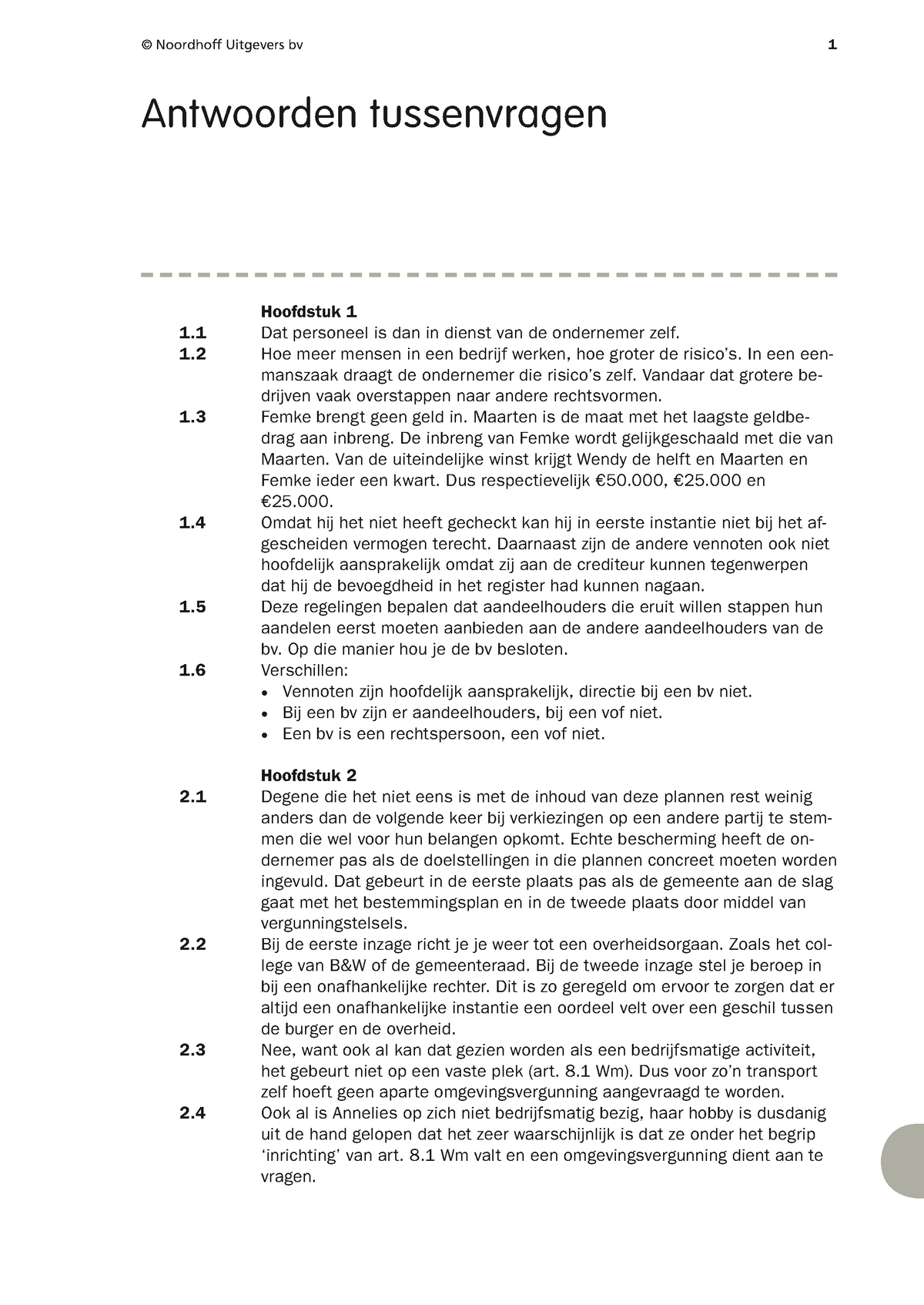 Tussenvragen Antwoorden Hoofdlijnen Nederlands Recht 13e Druk ...