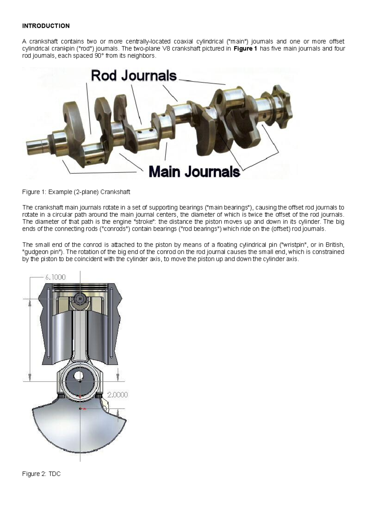 Crankshaft - Mechanical Engineering - INTRODUCTION A crankshaft ...