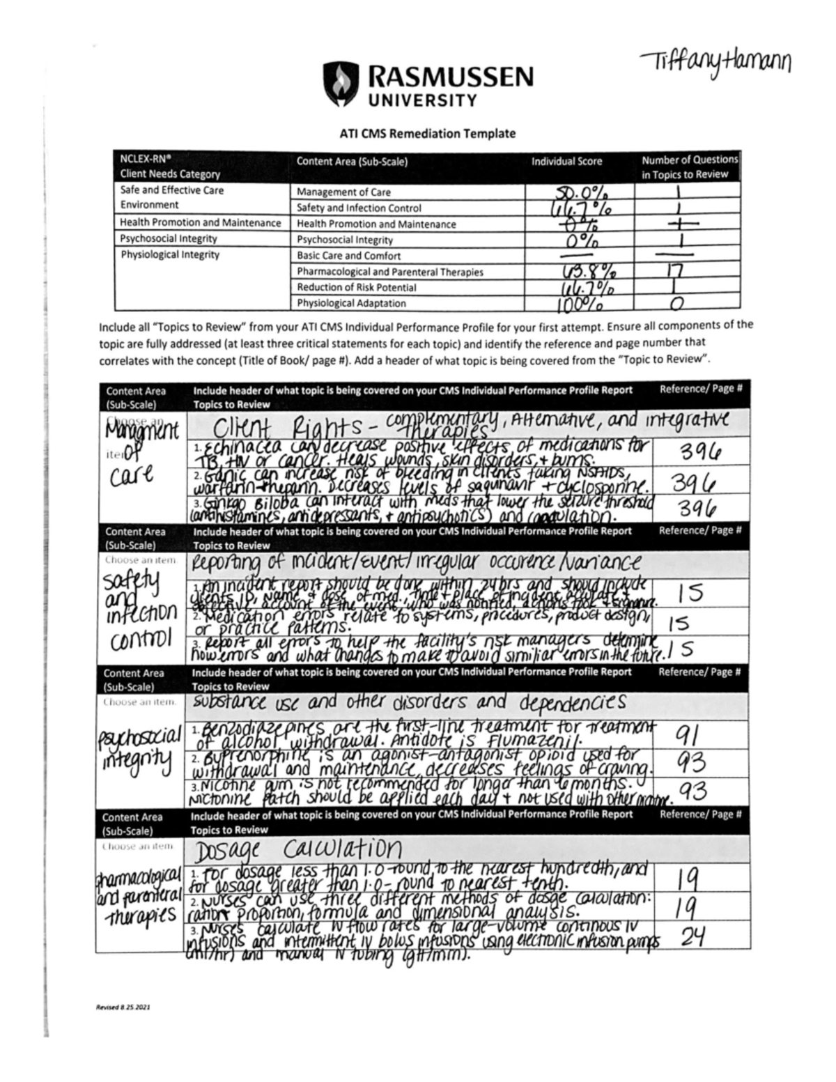 ATI Pharmacology Remediation - RASMUSSEN UNIVERSITY ATI CMS Remediation ...