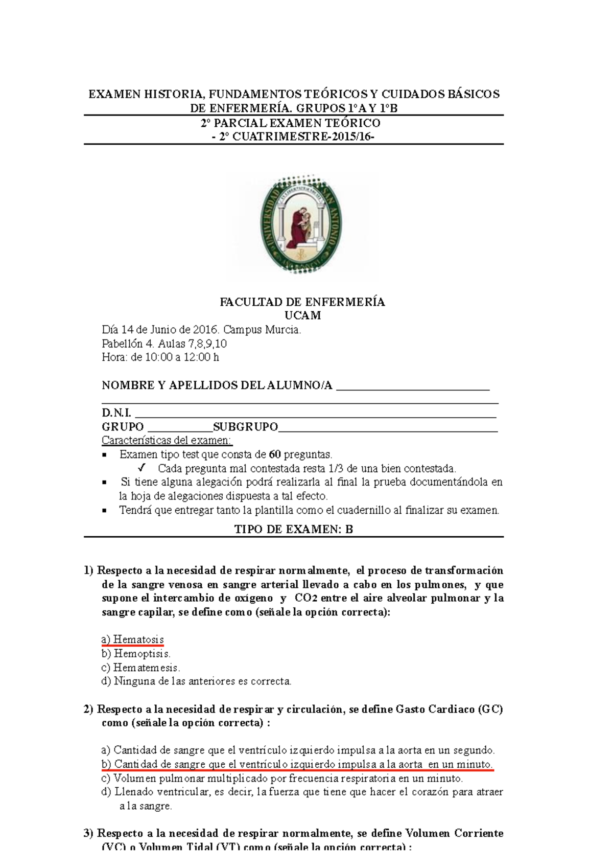 Examen 2º Parcial MU Tipo B - EXAMEN HISTORIA, FUNDAMENTOS TEÓRICOS Y ...