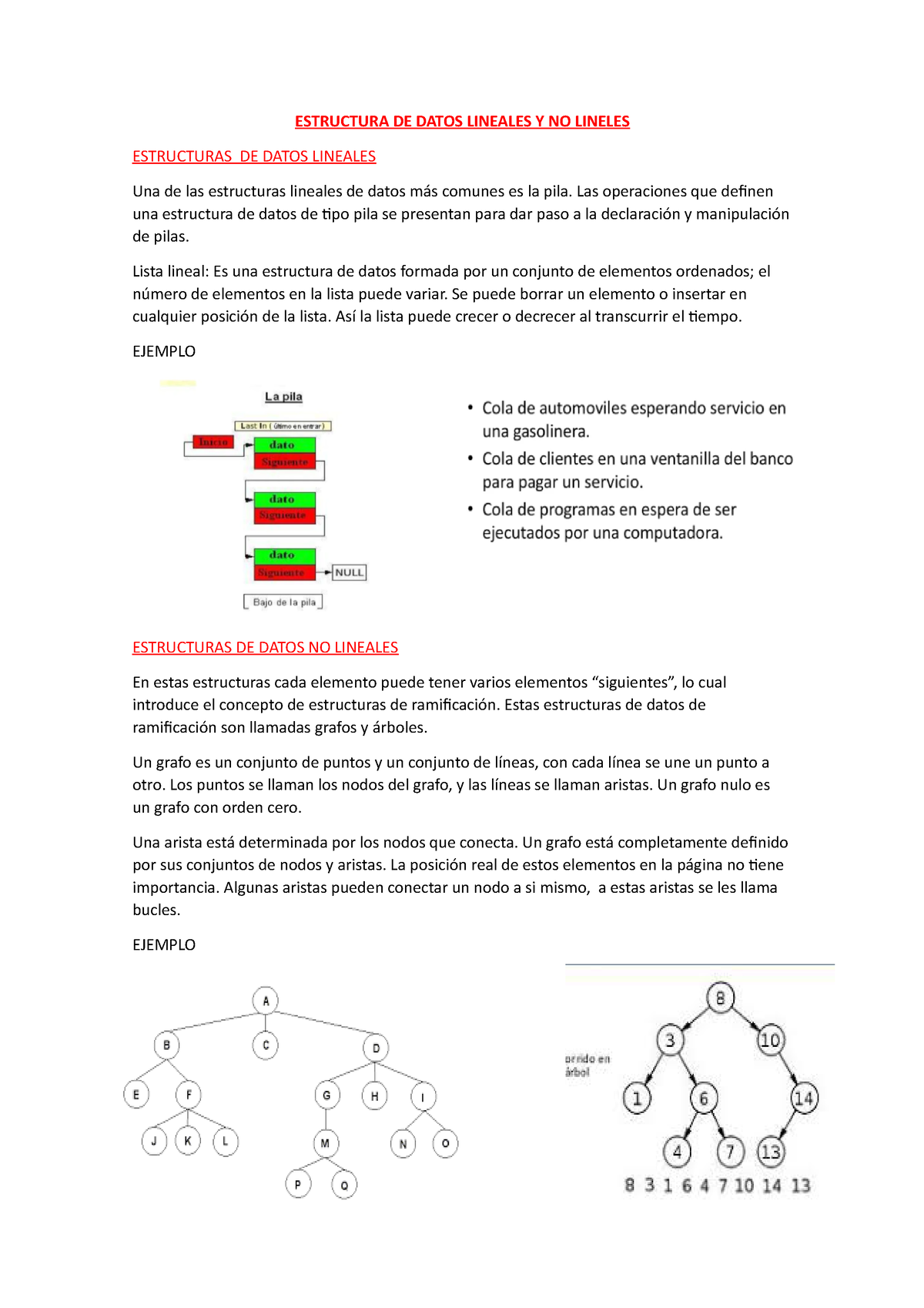 Estructura De Datos Lineales Y No Lineles Estructura De Datos Lineales Y No Lineles 4367