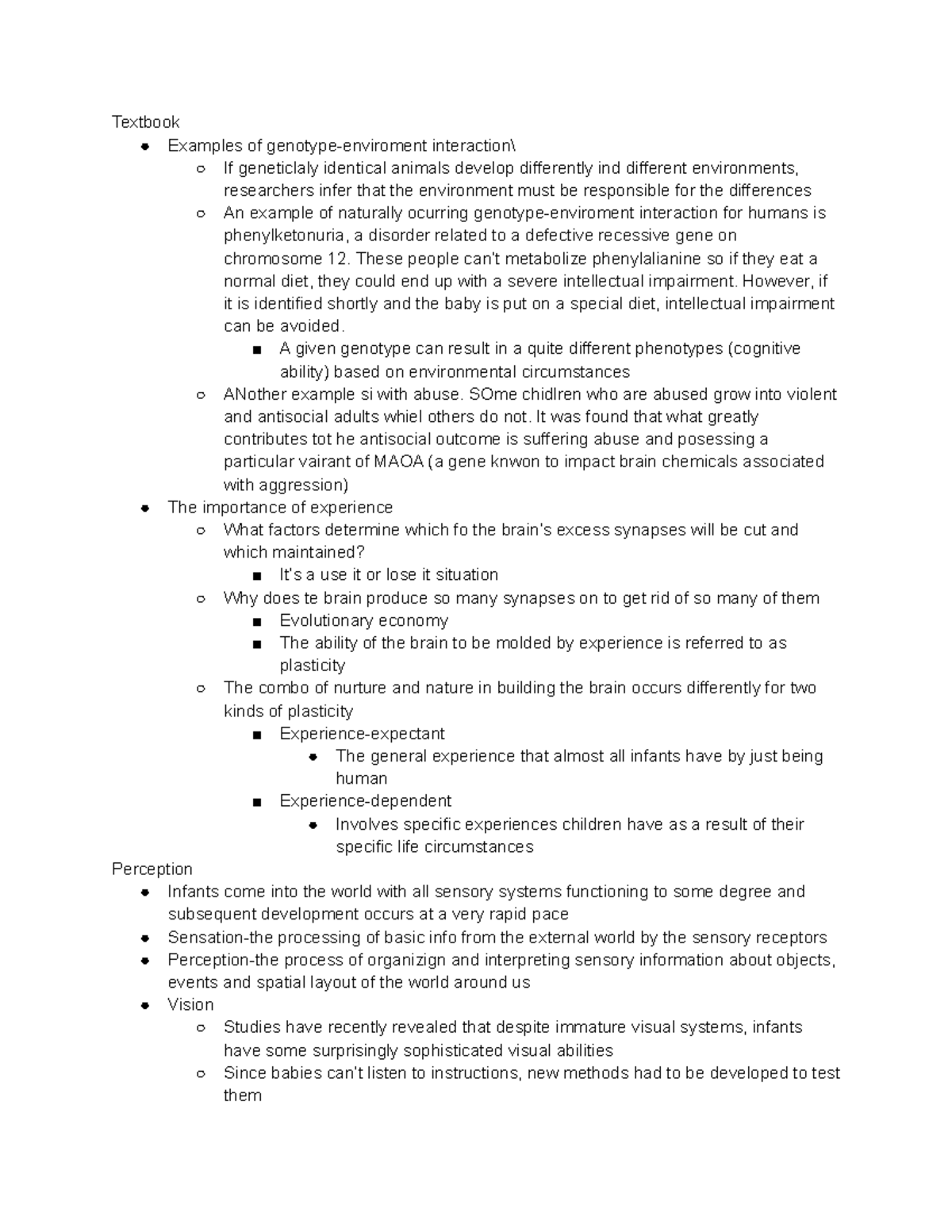 Module 5 Lecture Notes - Textbook Examples of genotype-enviroment ...