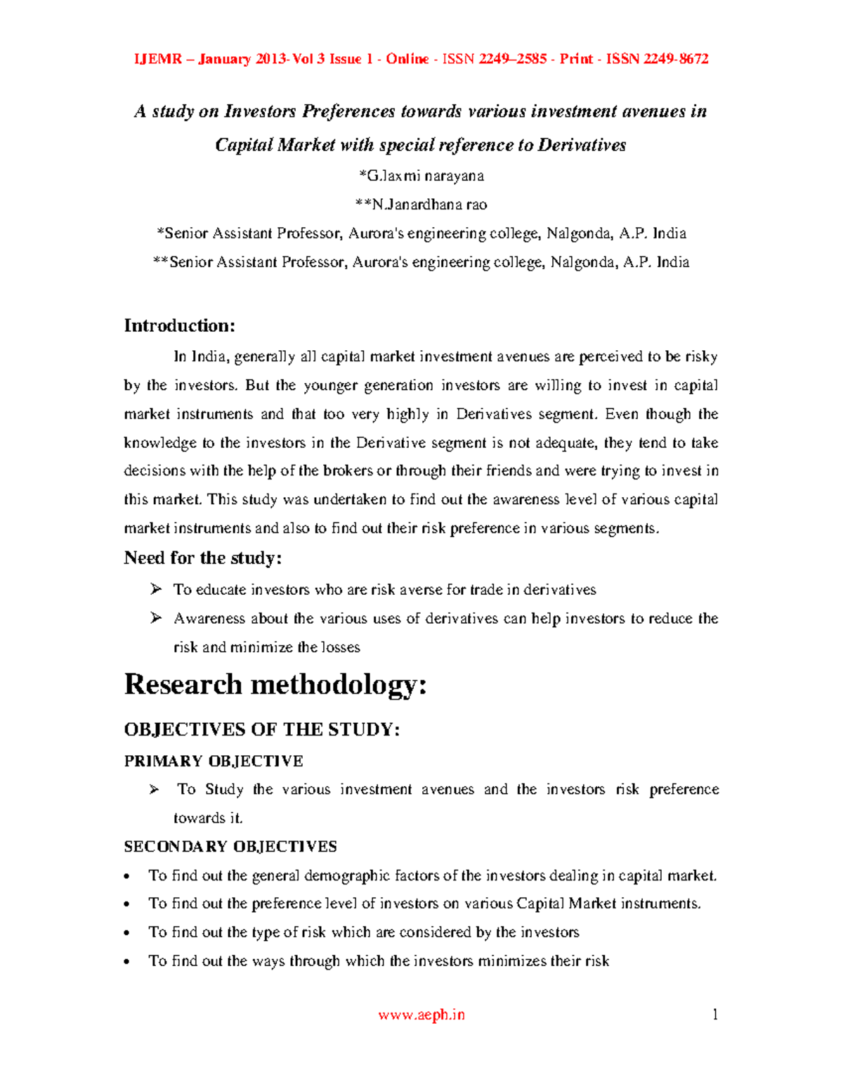 literature review on investment preferences