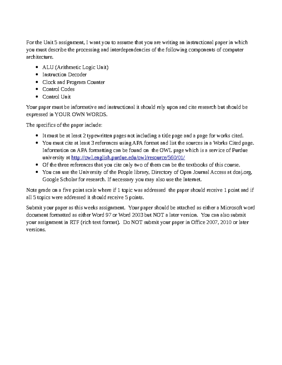Unit5assignment - This assignment needs a title page, reference page ...
