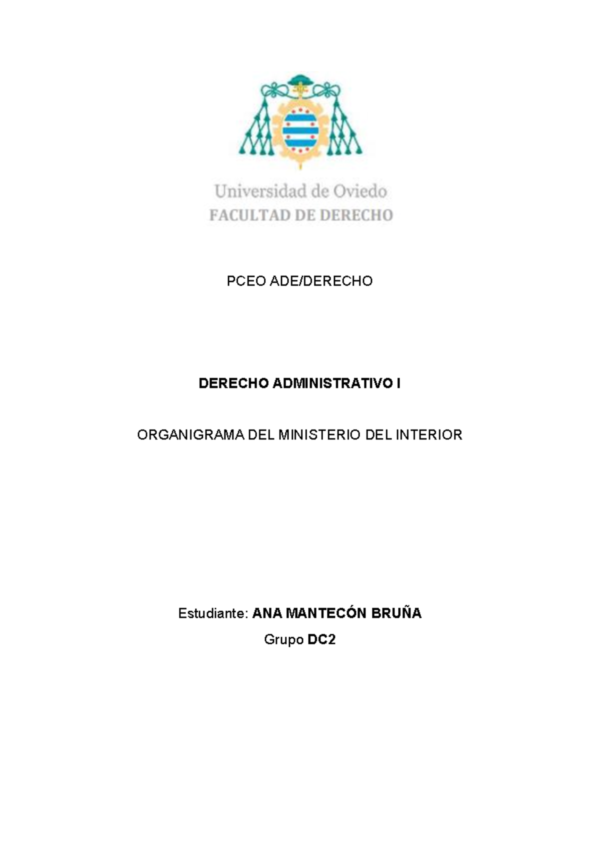 ORGANIGRAMA MINISTERIO DEL INTERIOR - PCEO ADE/DERECHO DERECHO ...