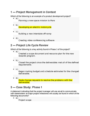 Project Management Unit 4 Practice Milestone 4 - 20/21 That's 95% 1 ...