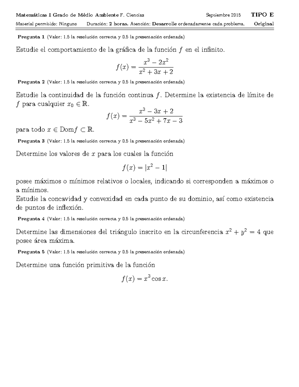 Mat I Sept Tipo E2015 - Examen De Septiembre Tipo E - Matem ́aticas I ...