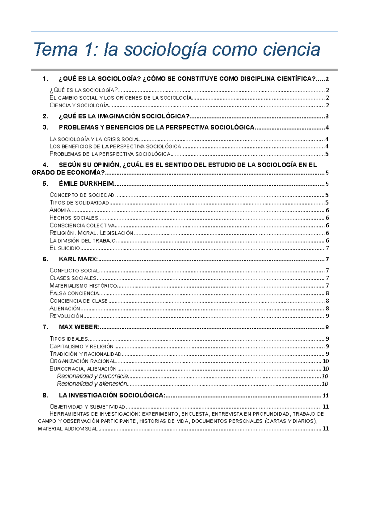 Bloque I: Sociología Como Ciencia - Tema 1: La Sociología Como Ciencia ...