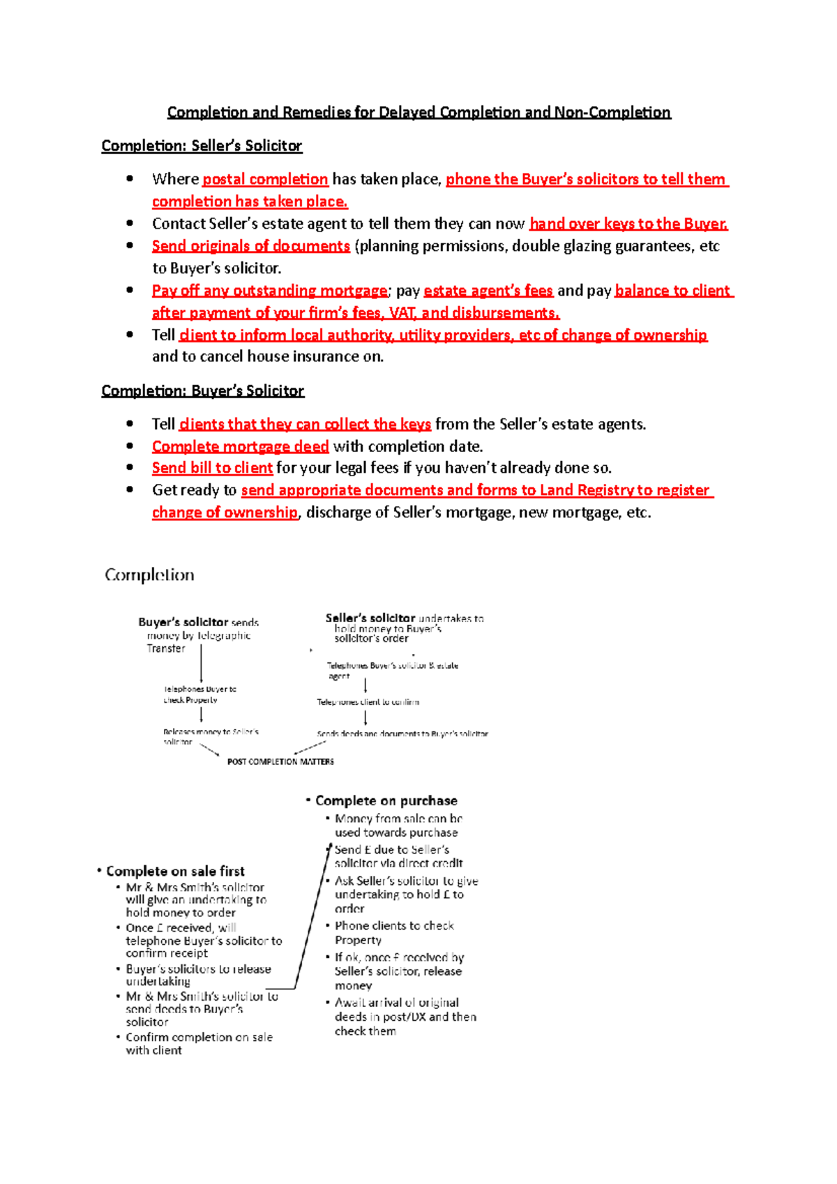 (10) Completion and Remedies for Delayed Completion and Non-Completion ...
