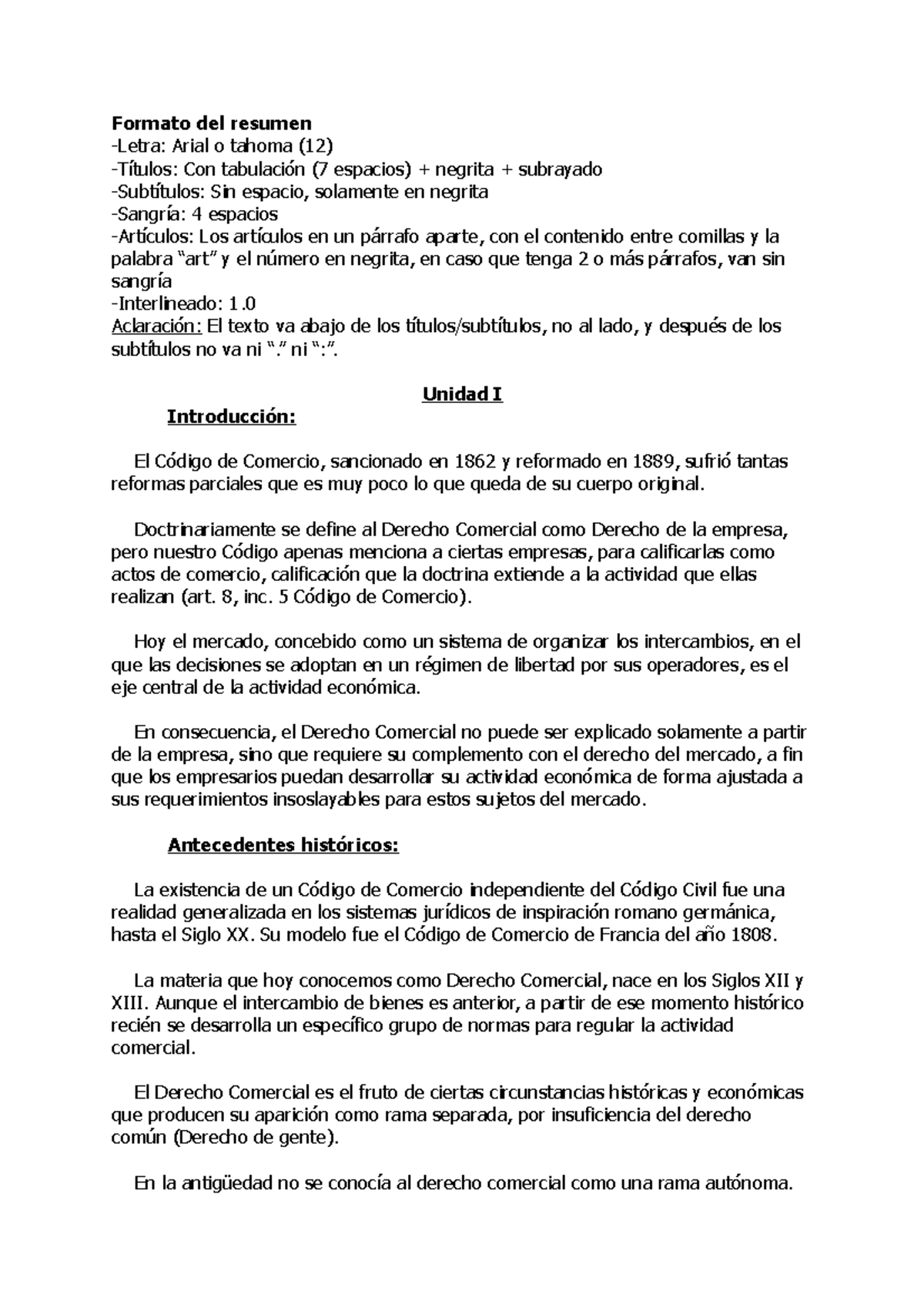 Resúmen Derecho Comercial I . Dubouis, PRIMER PARCIAL - Derecho Civil ...