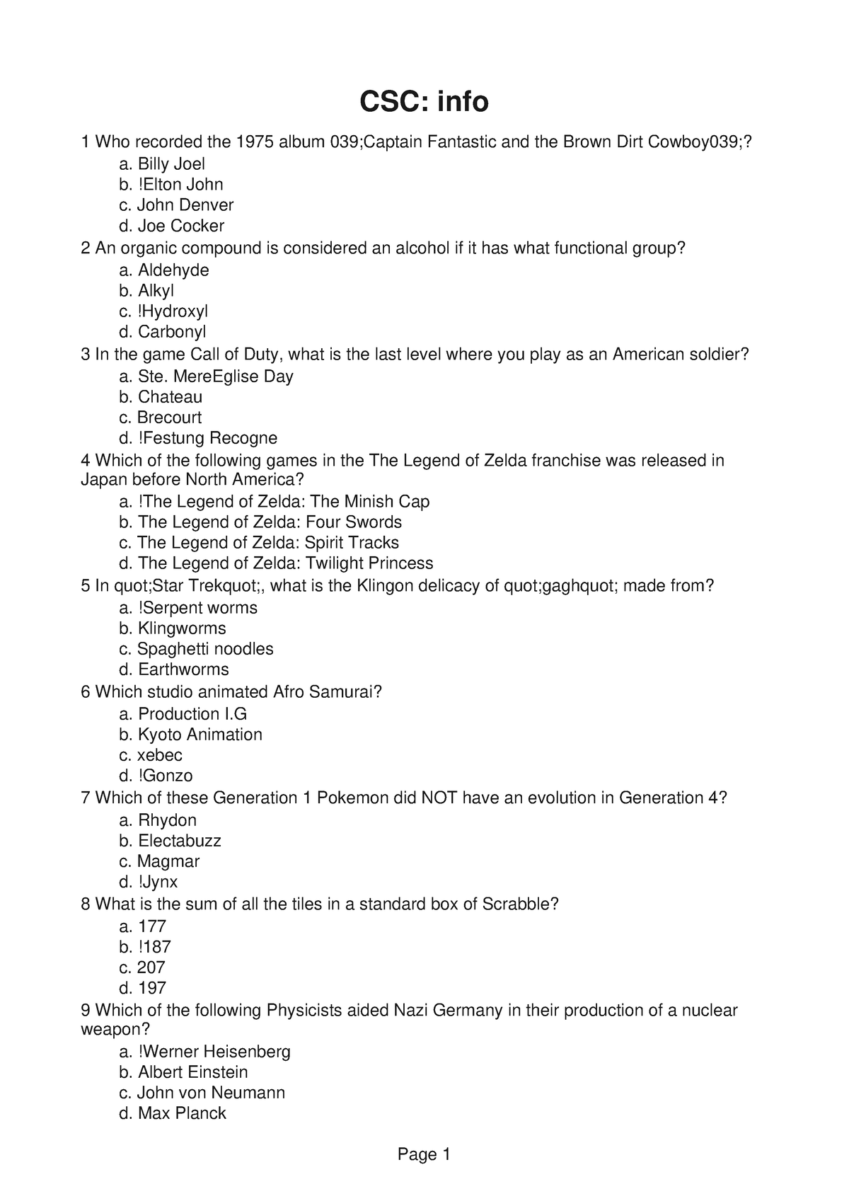 CSC220 Answers 2 - Computer Science Notes - CSC: Info 1 Who Recorded ...