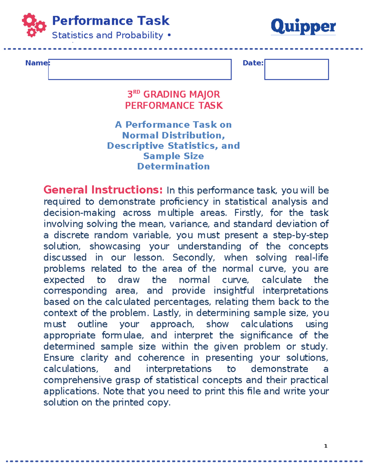 PT-STAT-PROB - Summary Bachelor of Science in Accountancy - Statistics ...