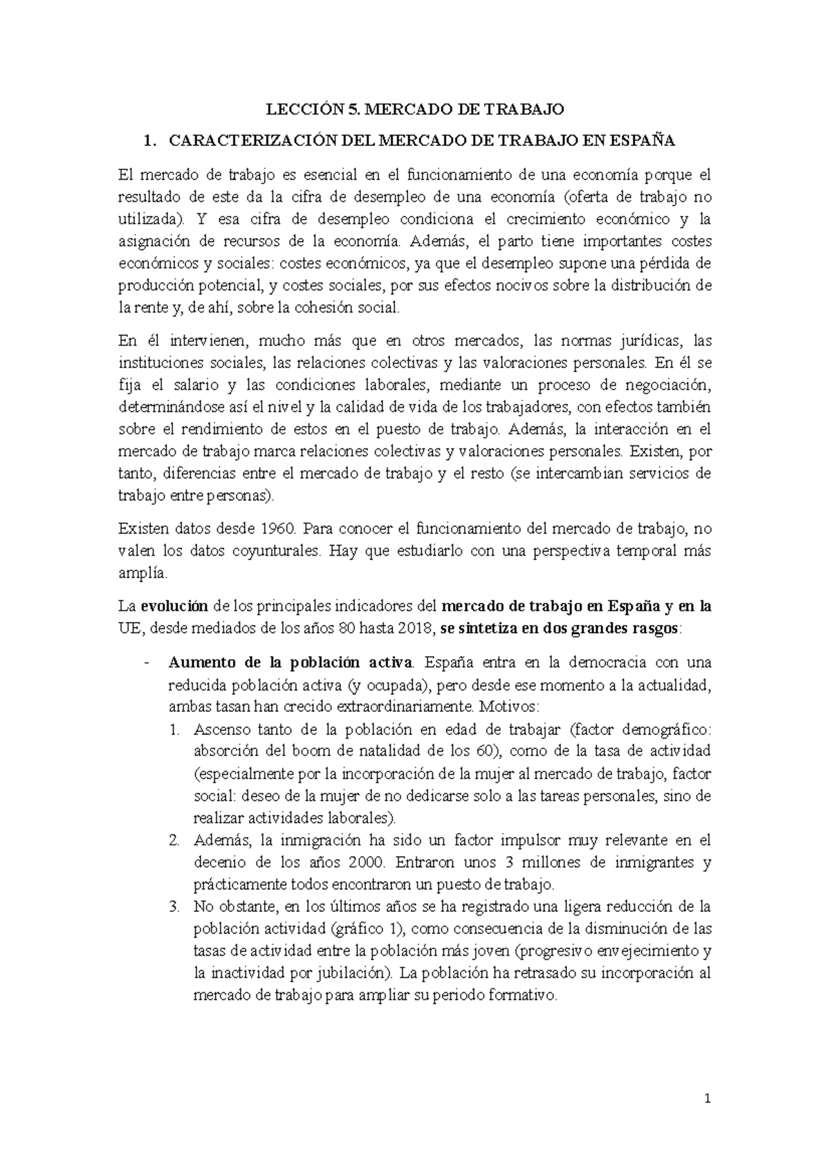 Leccion 5 Apuntes 5 LecciÓn 5 Mercado De Trabajo 1 CaracterizaciÓn Del Mercado De Trabajo 6665