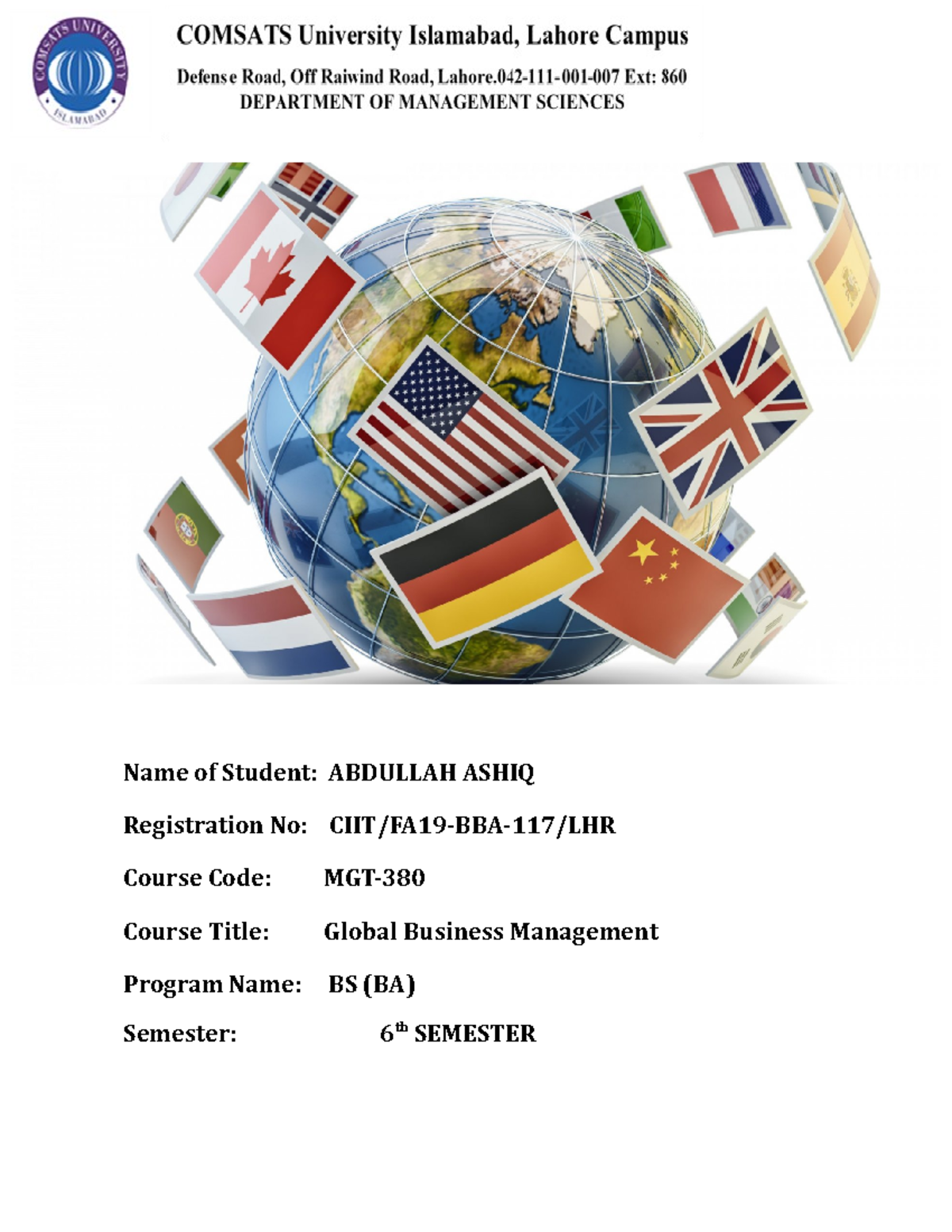 Ibmnews for all the - Name of Student: ABDULLAH ASHIQ Registration No ...