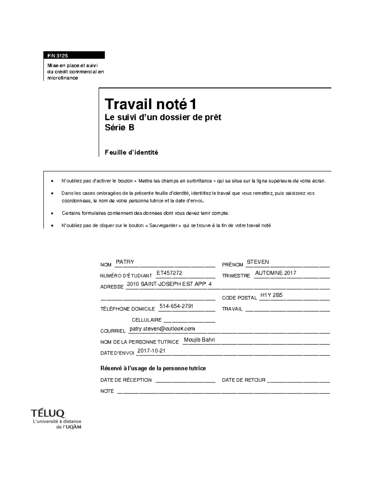 Travail Pratique 1 - Warning: TT: Undefined Function: 32 Warning: TT ...