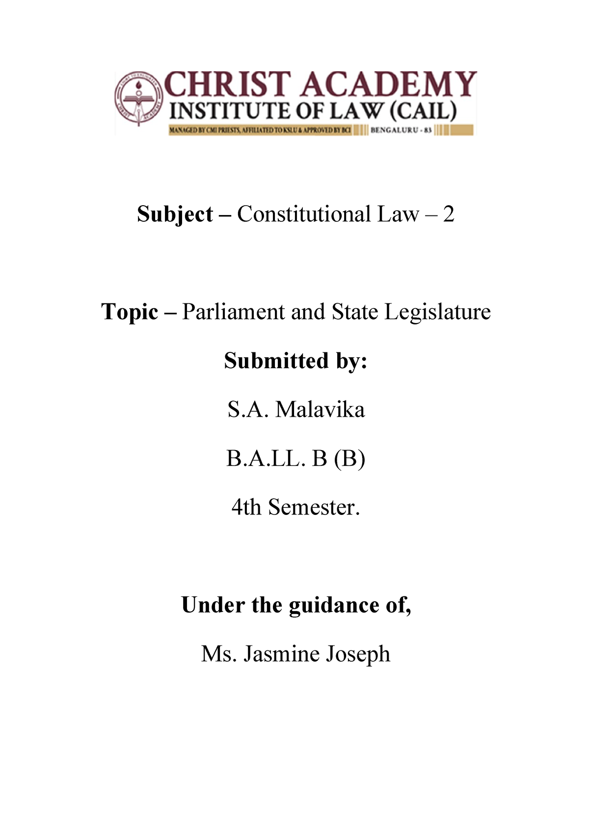 constitutional law 2 assignment topics