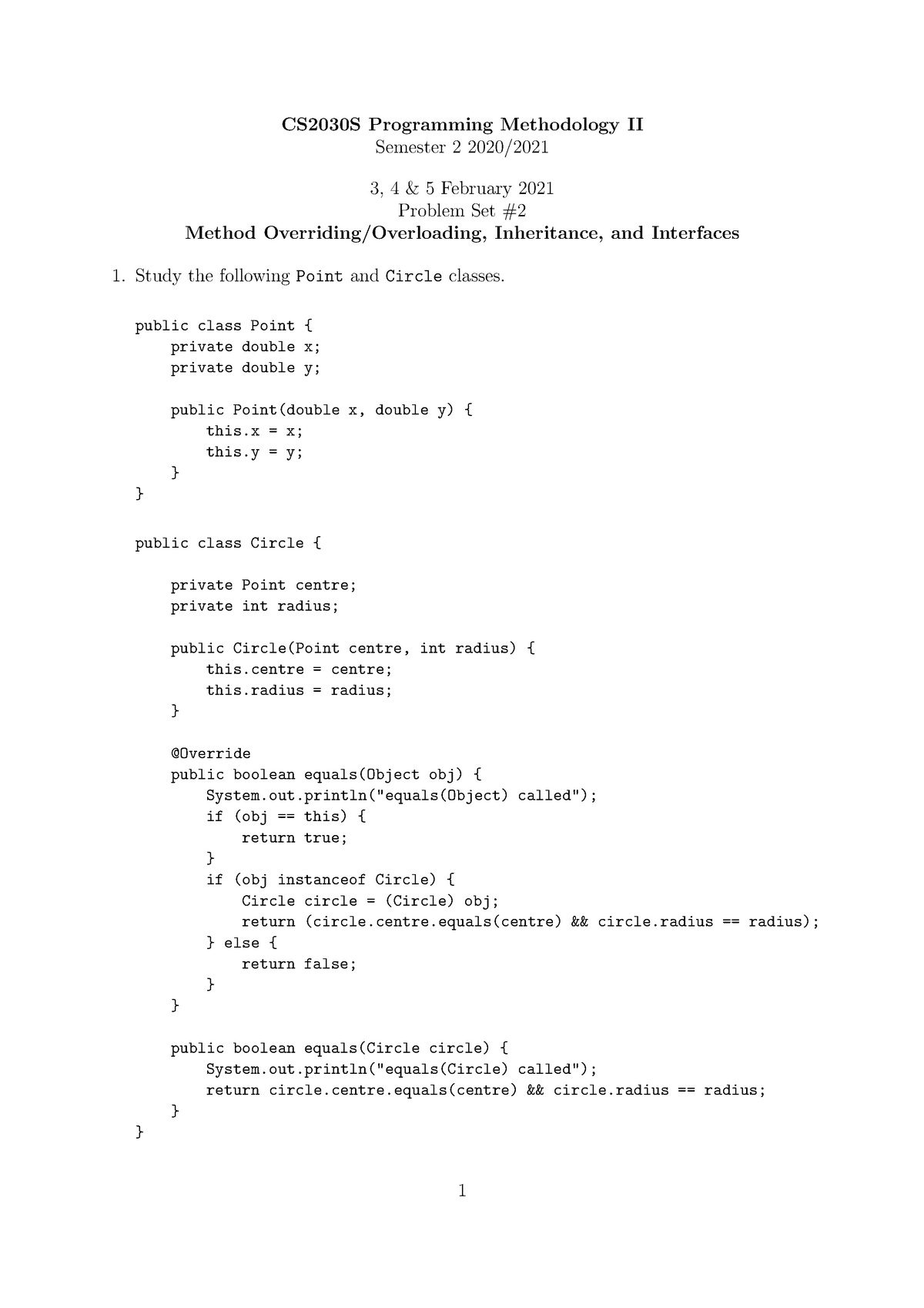 Cs2030 Recitation 02 - CS2030S Programming Methodology II Semester 2 ...