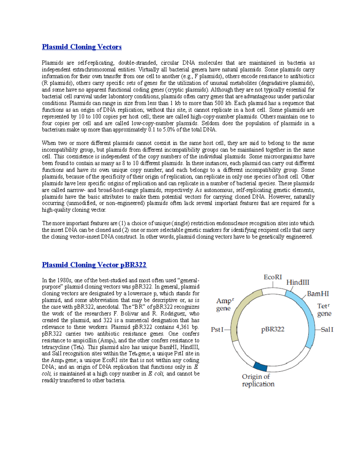 04 Plasmid Cloning Vectors - Plasmid Cloning Vectors Plasmids are self ...