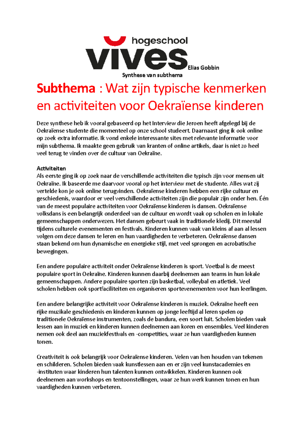 Synthese subthema Elias - verbetering - Elias Gobbin Synthese van ...