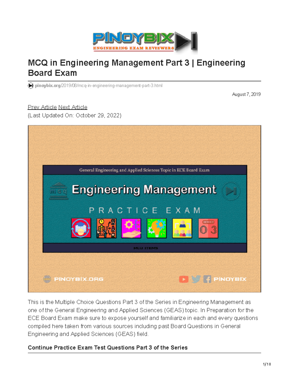 Pinoybix.org-MCQ In Engineering Management Part 3 Engineering Board ...