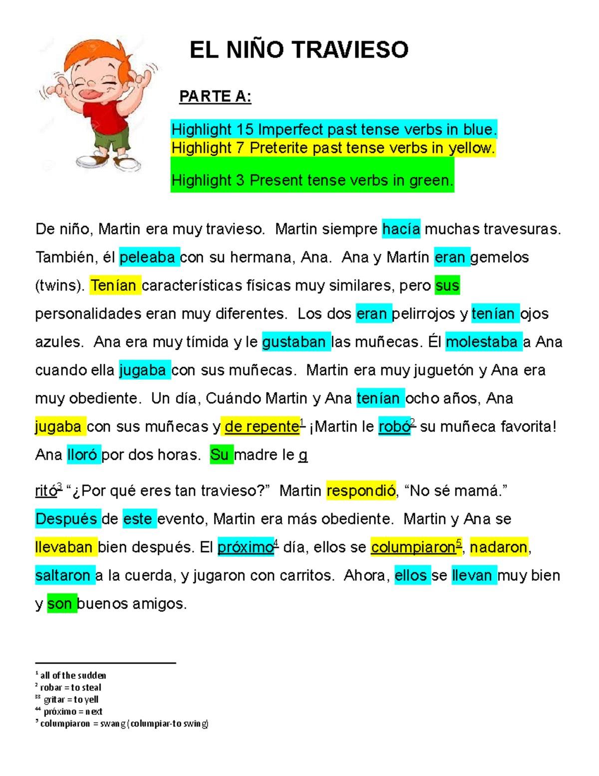 Copy of D56 El Niño Travieso - EL NIÑO TRAVIESO PARTE A: Highlight 15 ...