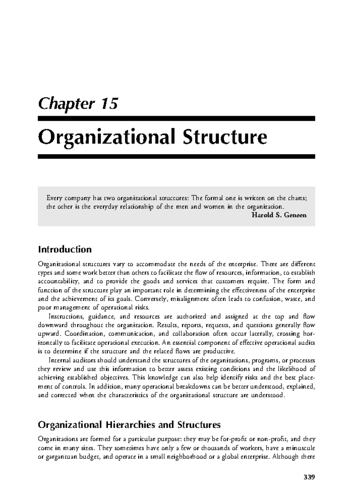 Chapter 15 Operations - operation auditing - Chapter 15 Organizational ...