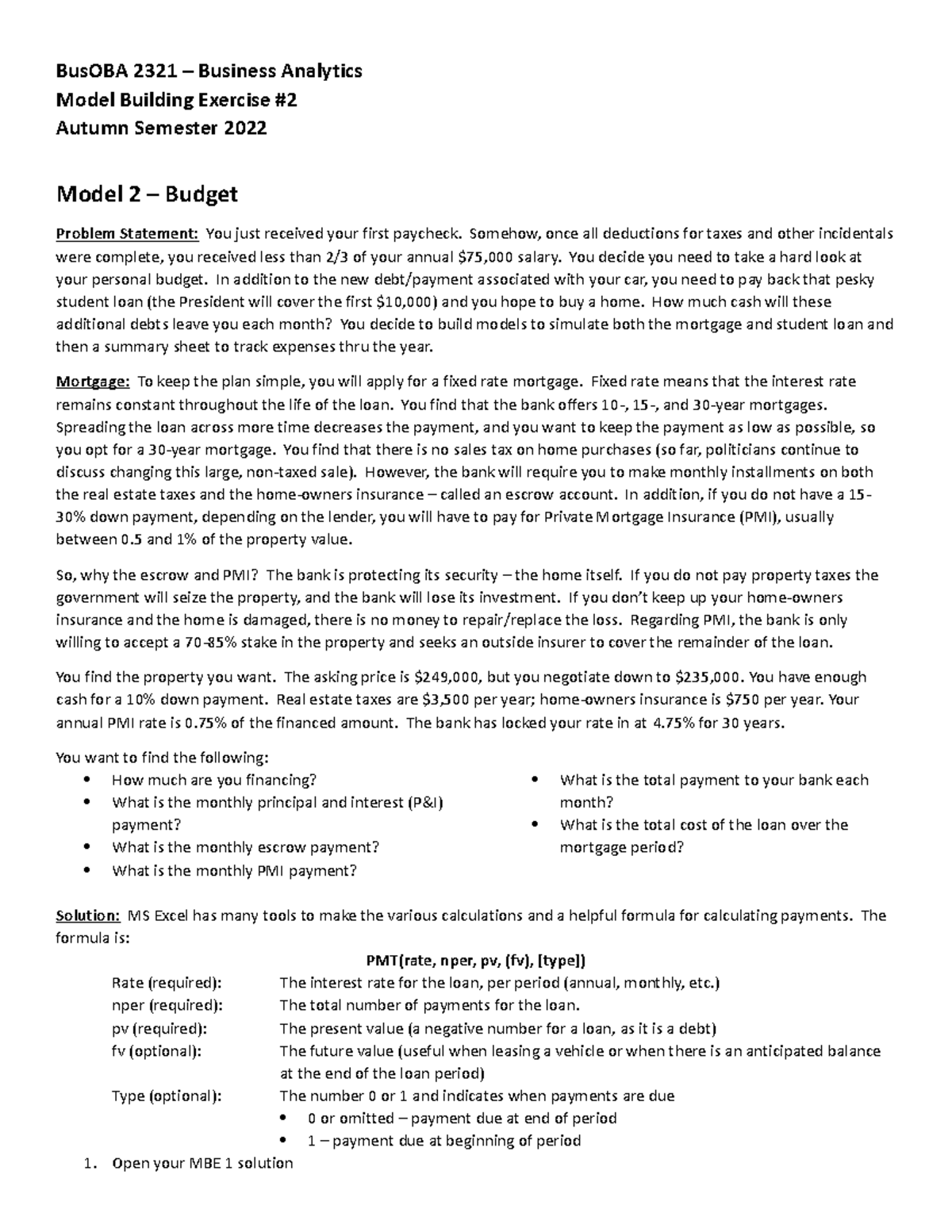 Bus OBA 2321 MBE 2 Instructions Au22 - BusOBA 2321 – Business Analytics ...