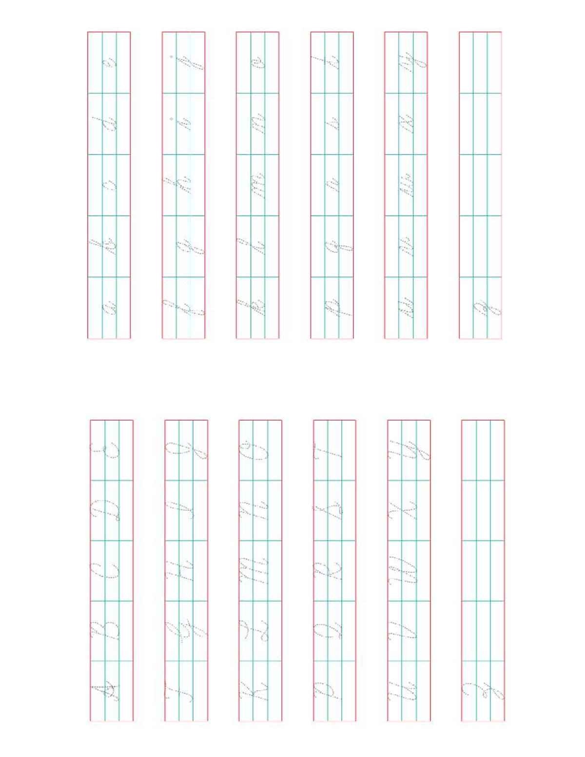 Cursive writing - Reading and Writing Skills - No h X M N W R X M n n 7 ...