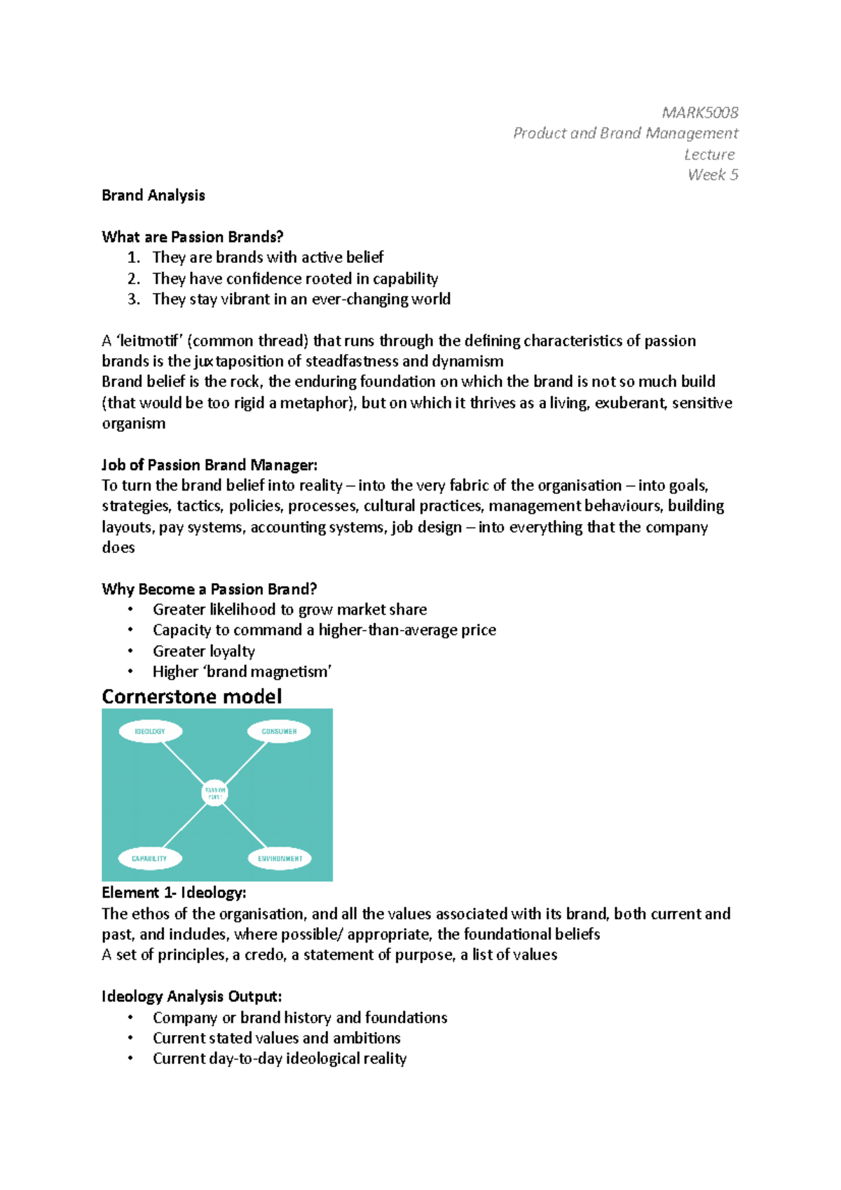 Lecture notes 5 - MARK Product and Brand Management Lecture Week 5 ...