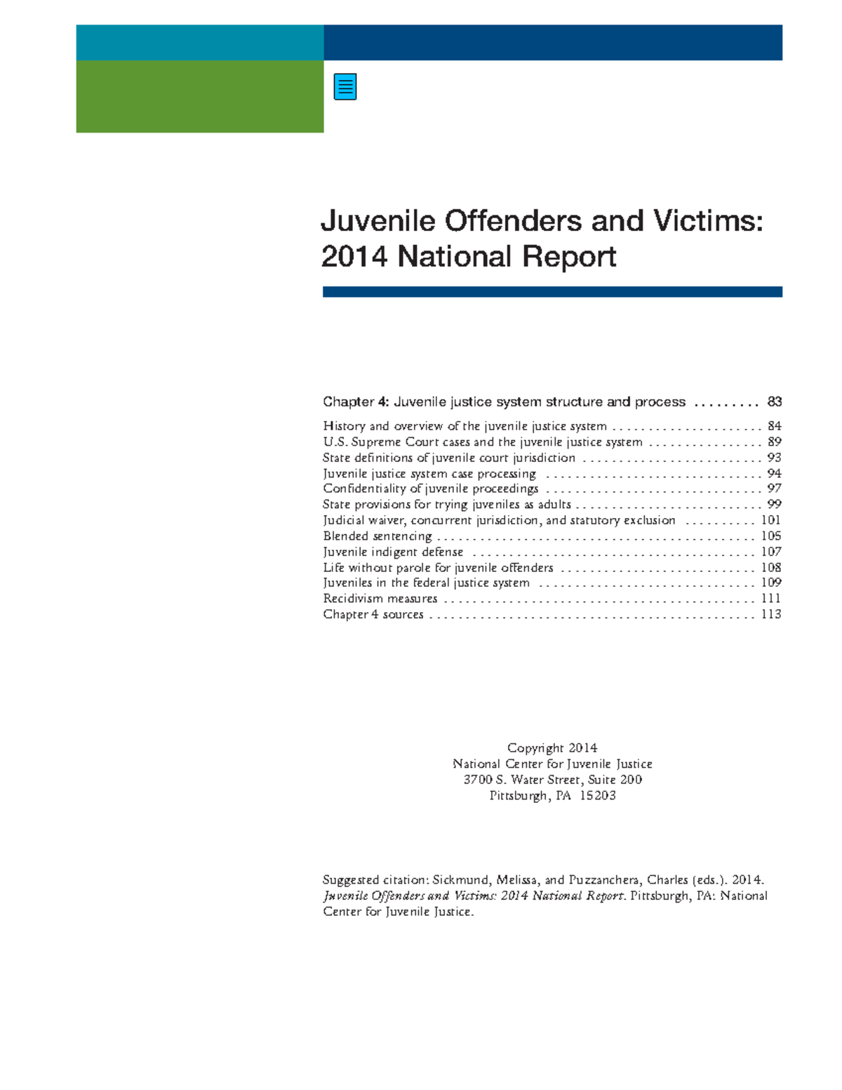 Juvenile Justice System Structure And Process - ........ 83 History And ...