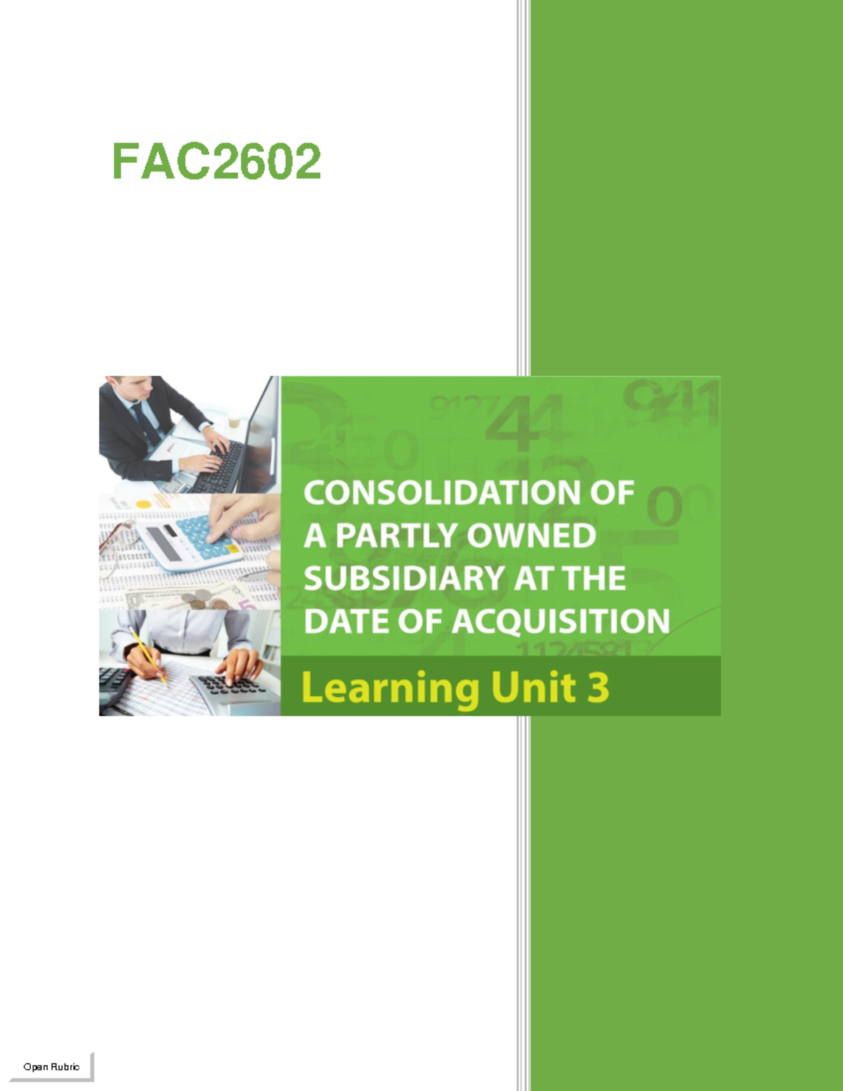 FAC2602-Learning Unit 3 - FAC 2602 Open Rubric LEARNING OUTCOME You ...