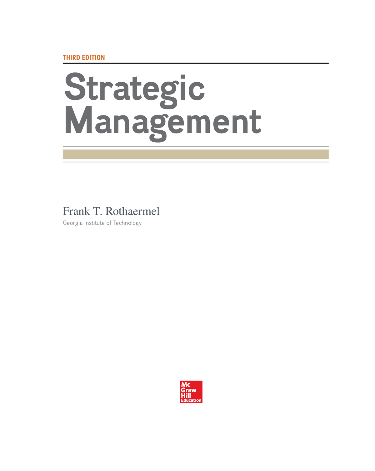 Roth 3e fm - Final PDF to printer THIRD EDITION Strategic Management