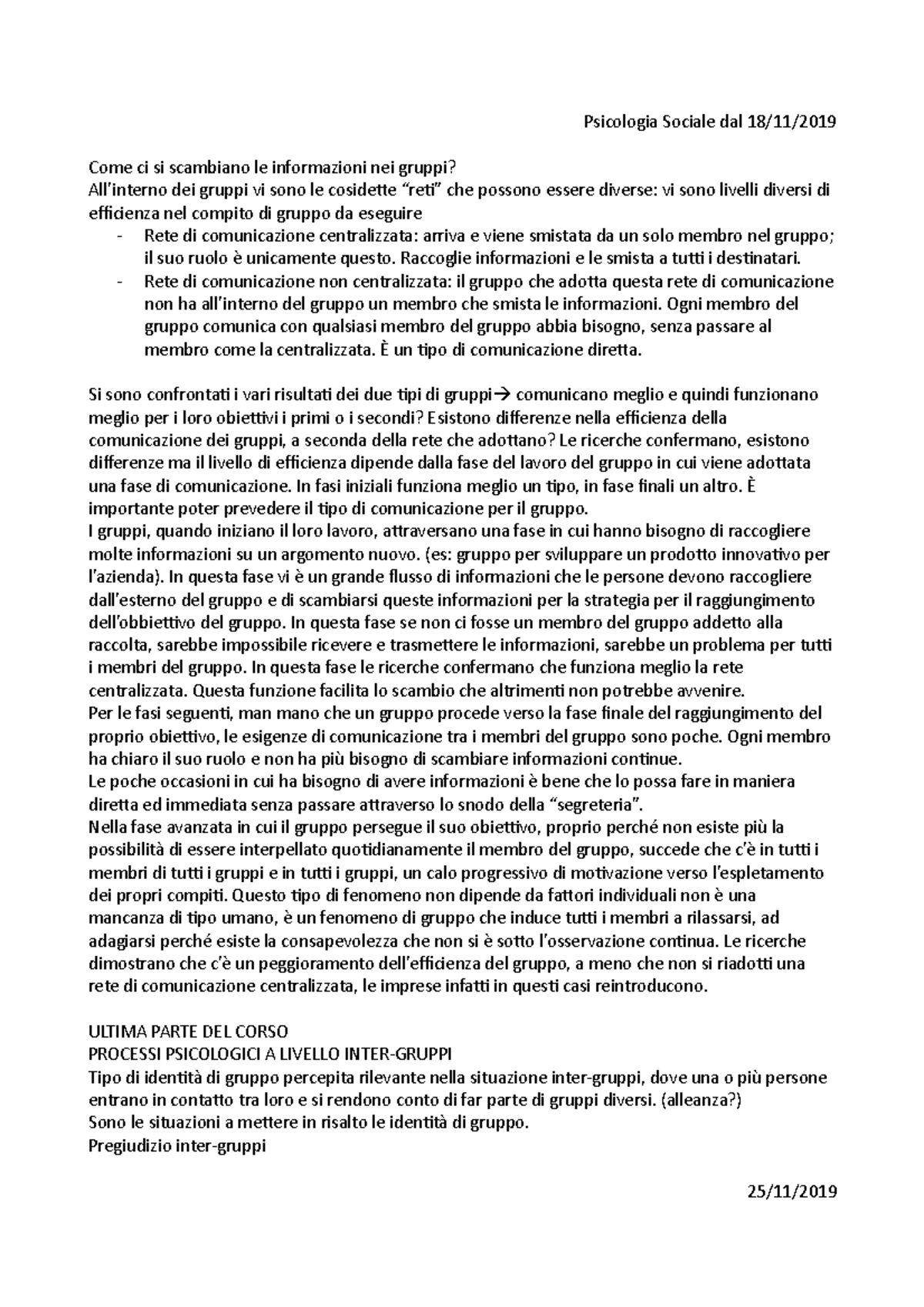 Psicologia Sociale - Raccoglie informazioni e le smista a tutti i ...
