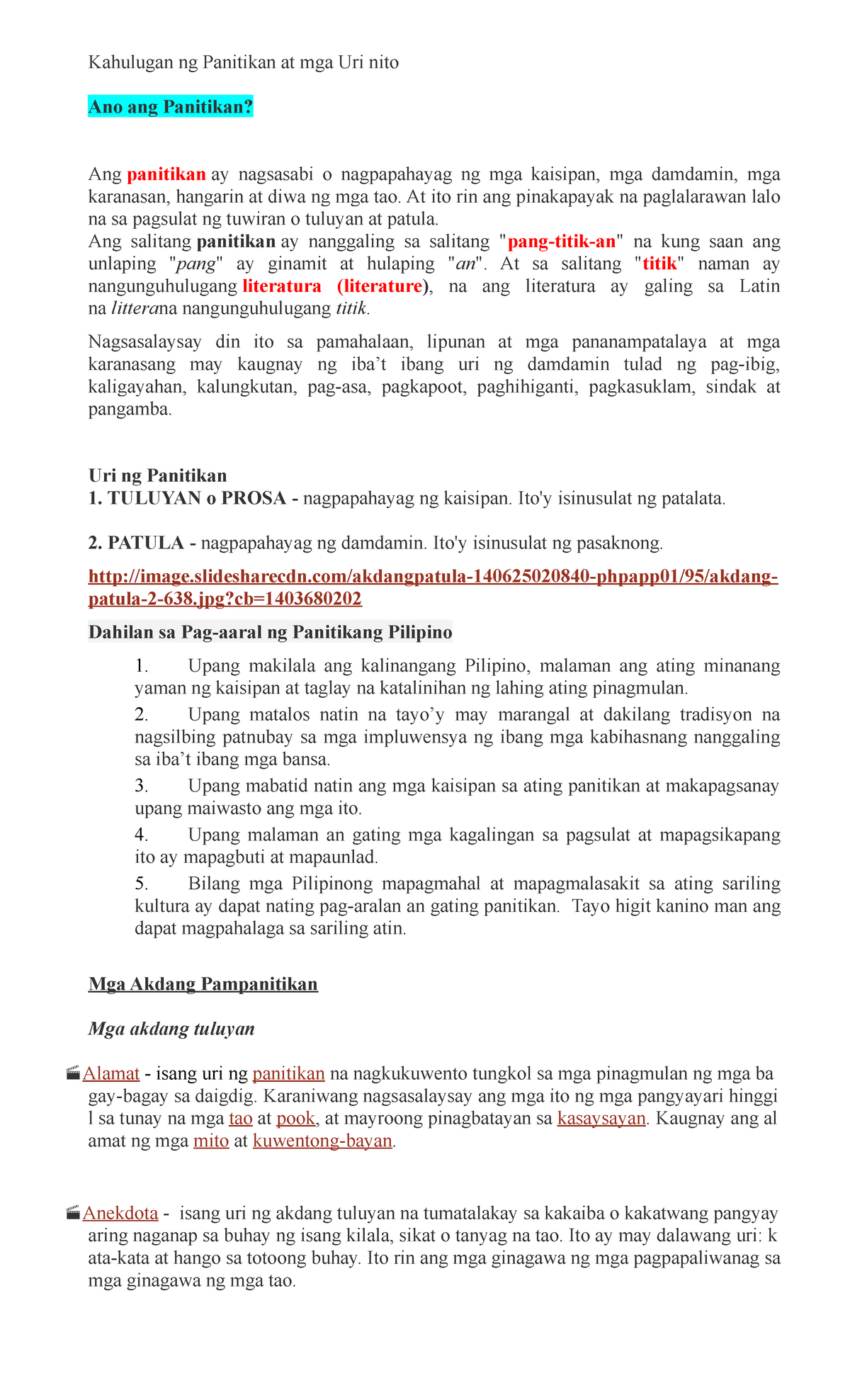 Panulaan (Panitikan) - Kahulugan Ng Panitikan At Mga Uri Nito Ano Ang ...