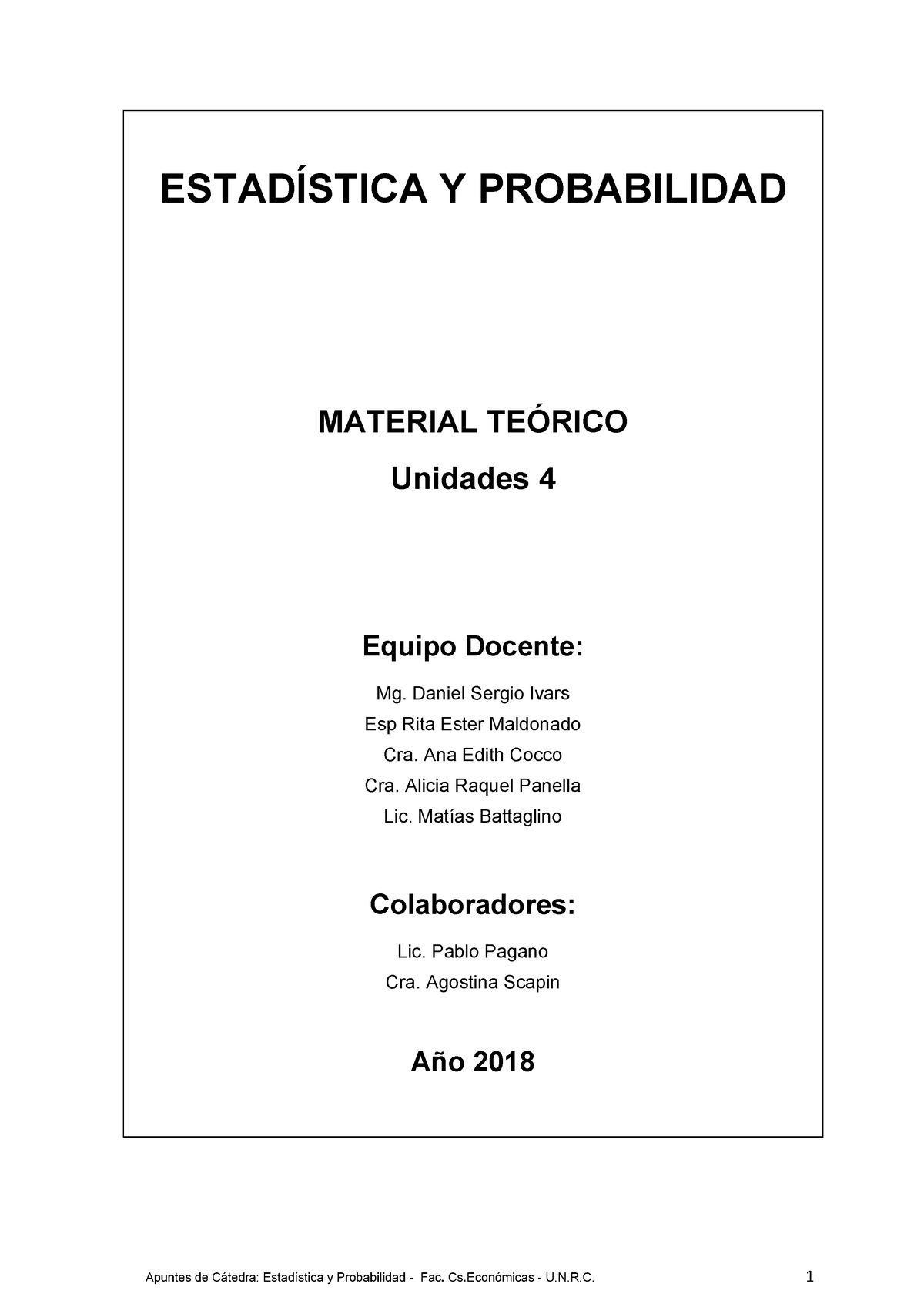 Unidad 4 - Apuntes Probabilidad - ESTADÍSTICA Y PROBABILIDAD MATERIAL ...