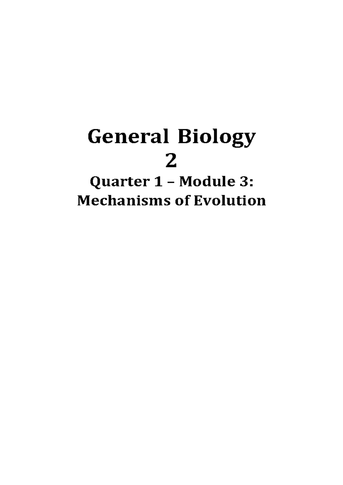 General Biology 2 - q1 - Module 3 - General Biology 2 Quarter 1 ...